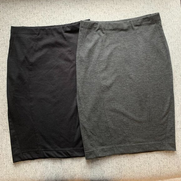 Two Pencil Skirts Grey & Black, S 😍3/$20